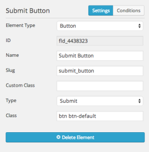 Caldera Forms Button Configuration Panel
