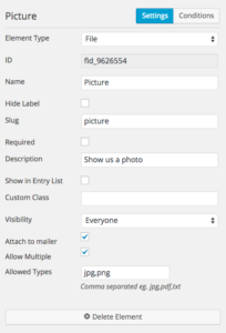 File Upload Field Options in Caldera Forms