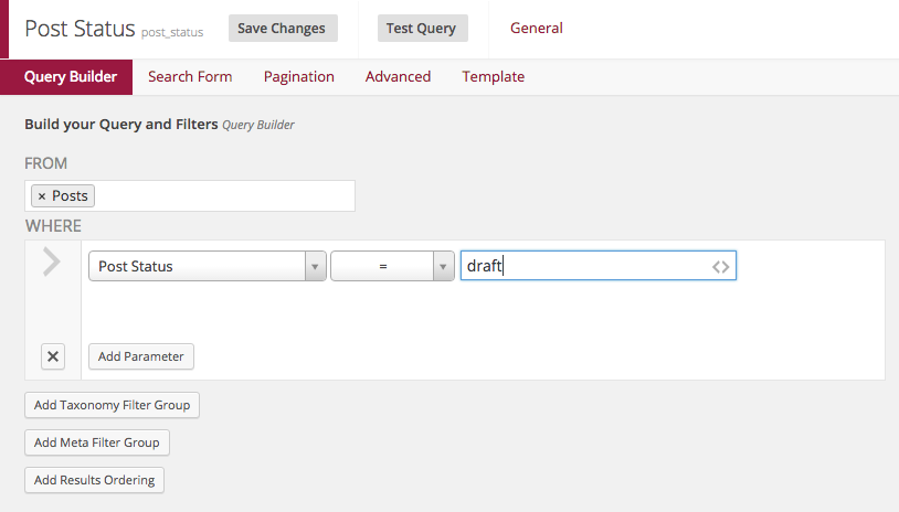 Query by post status using Easy Queries