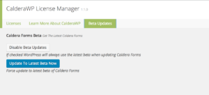 Update To Caldera Forms Beta Button