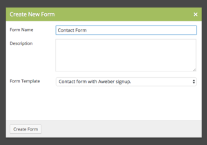 Aweber template form Caldera Forms