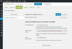 Awber Authorization Caldera Forms