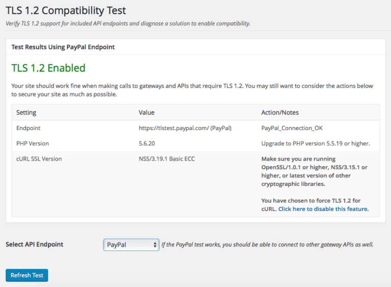 authorize.net test tls 1.2