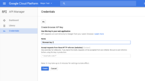 Create Google Maps Credentials