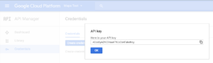 The Google Maps API Key Has Been Created!
