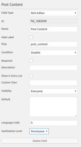 Settings For Caldera Forms Rich Editor WYSIWYG field