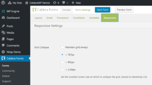 Configuring Caldera Forms Responsive Settings