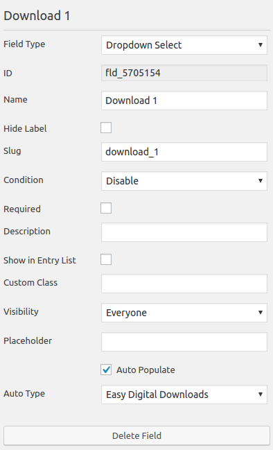 Caldera Forms Select Field For Easy Digital Downloads