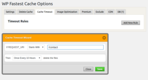 Clear Contact Form Cache Page With WP Fastest Cache