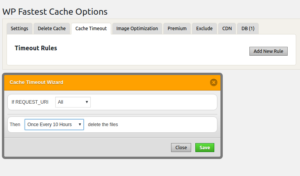 Clear All WP Fastest Cache Files Every 10 Hours