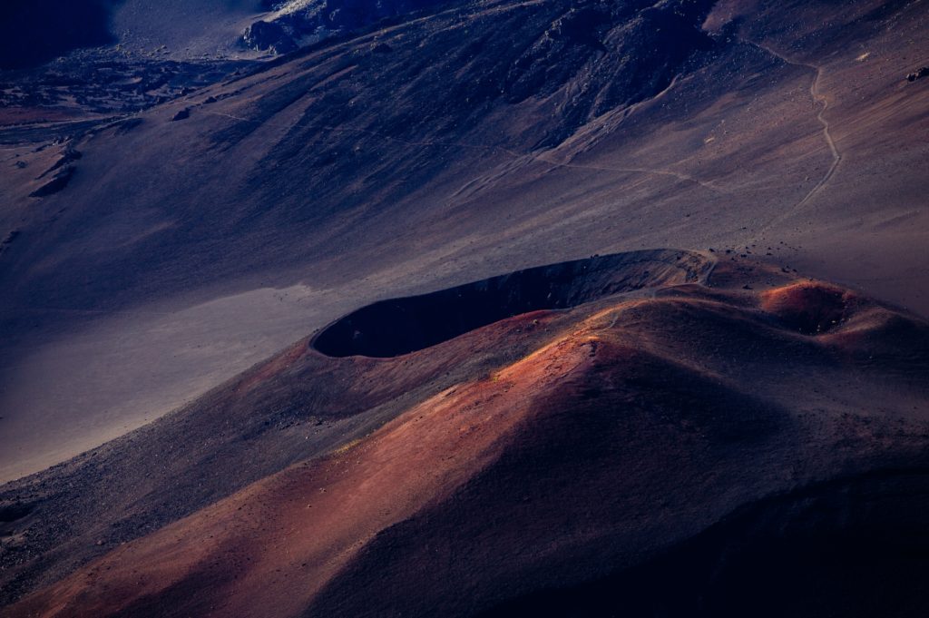 A volcano crater