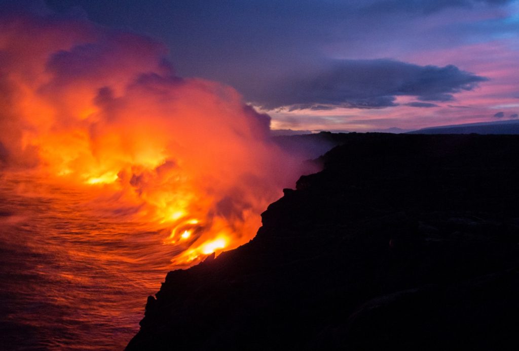 An erupting volcano