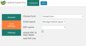 Caldera Forms Pro API Client Settings: Form Settings