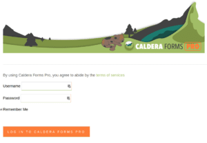 Caldera Forms Pro Login Screen