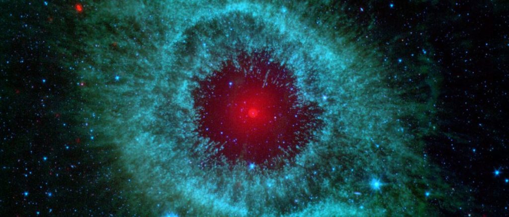 Interstellar gases that resemble a red eye in space