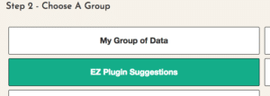 EZData user interface for choosing a group to edit