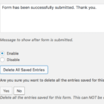 Caldera Forms delete entries and capture entires settings