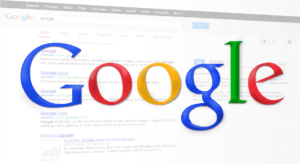 A screenshot of Google search results page with the Google logo on it.