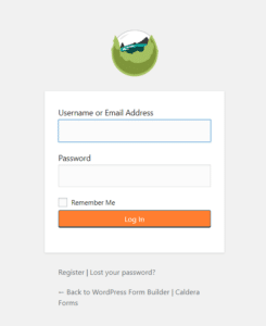 An image of calderaforms.com login page