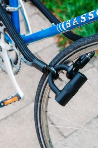 An image of a bike locked.