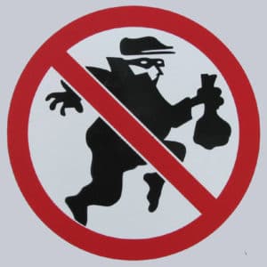 A sign for 'no burglar'.
