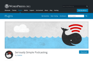 Screenshot of Seriously Simple Podcasting plugin page