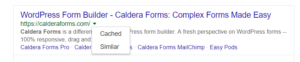 A screenshot of 'Cached' options on Google search result.