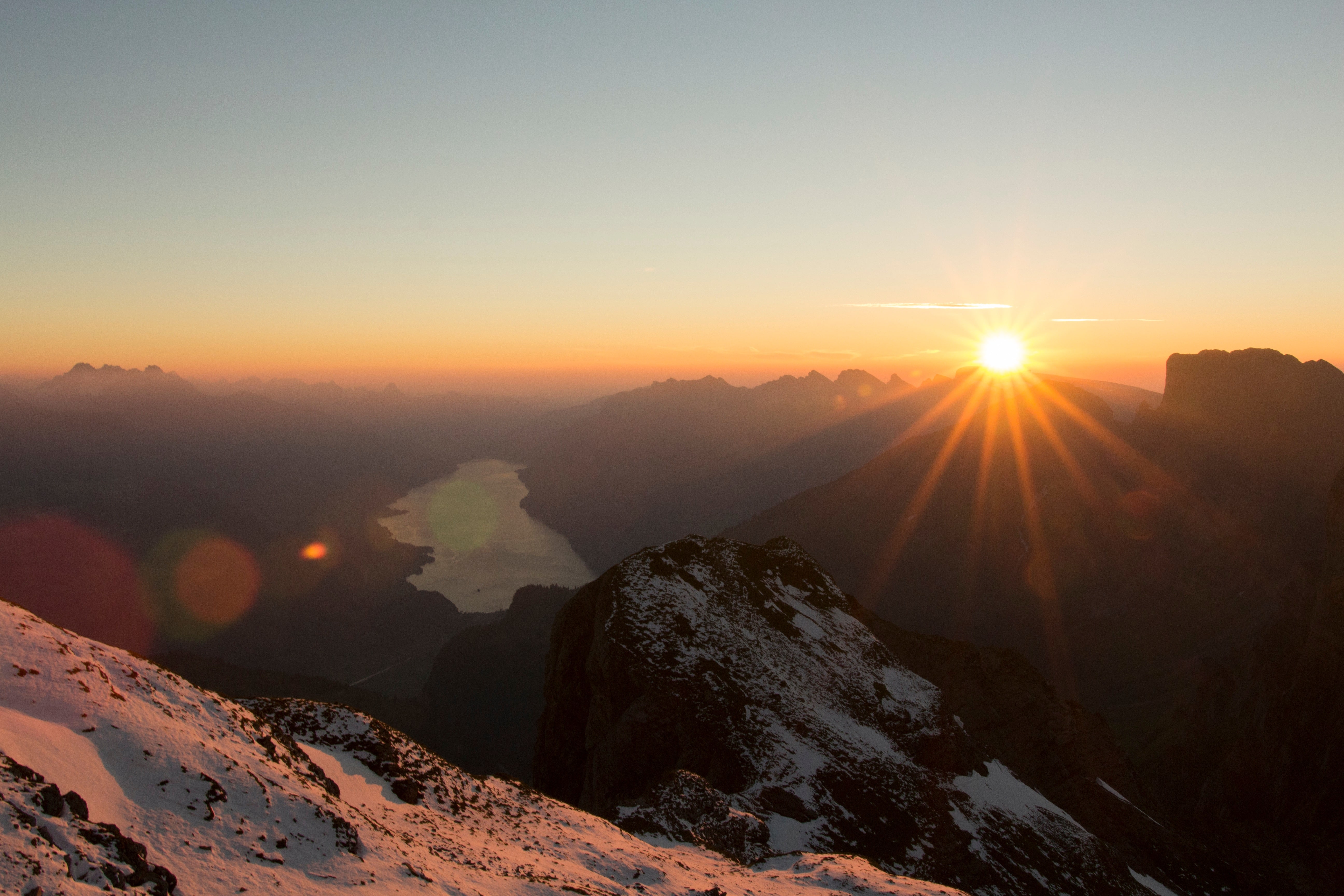 photo of mountain and sunrise