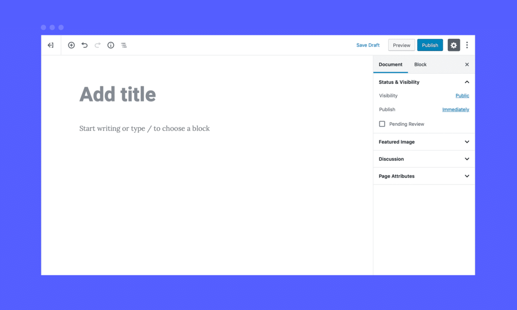 screenshot of Gutenberg layout in WordPress