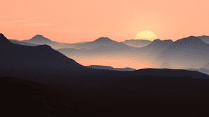 sunset and mountains