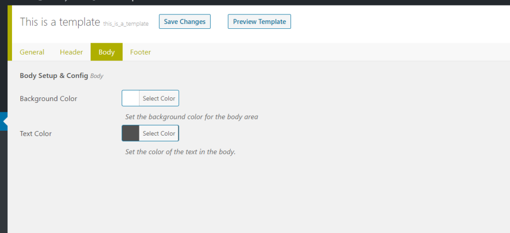 Body Settings in the Mailer Template add-on.