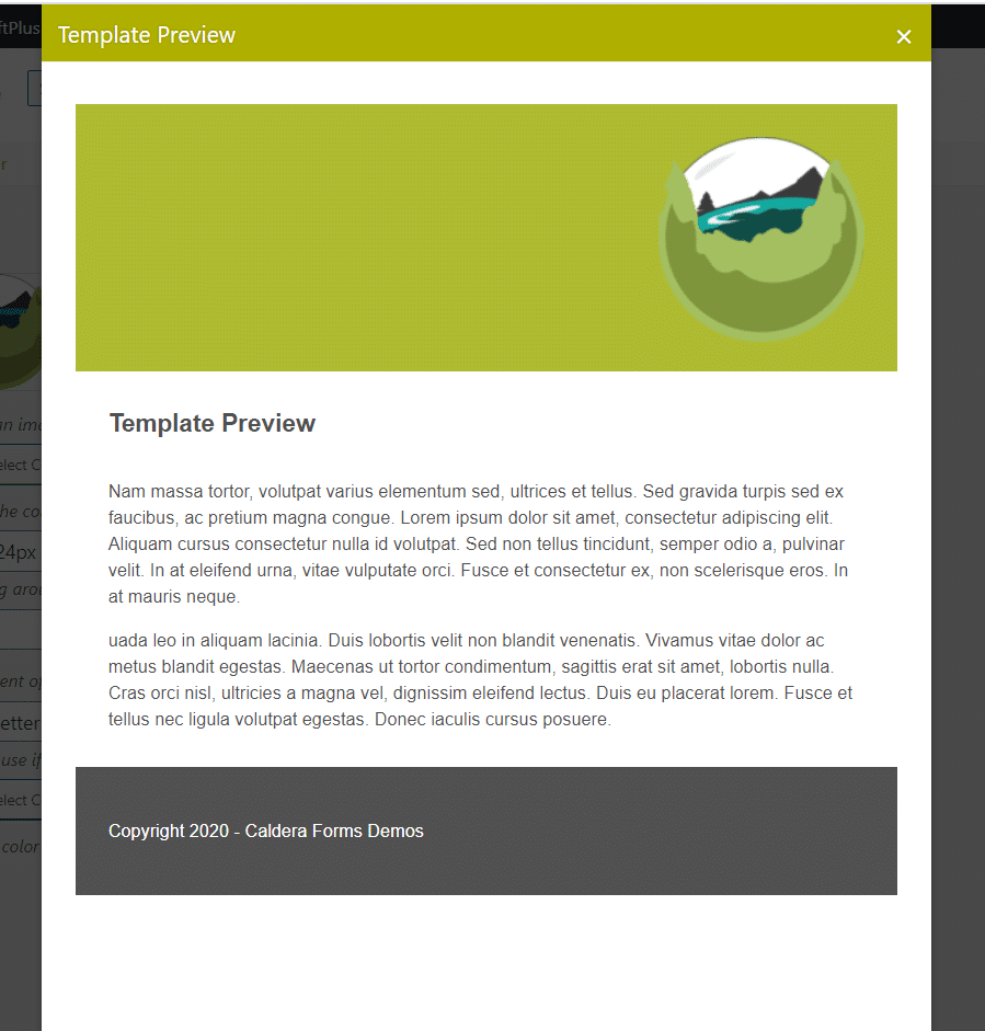 Template Preview in Mailer Templates add-on