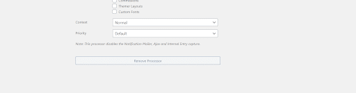 Custom Fields Post Metabox processor settings