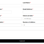 Screenshot of a booking form created with Caldera Forms