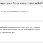 Import and export settings for Caldera Forms Style Customizer