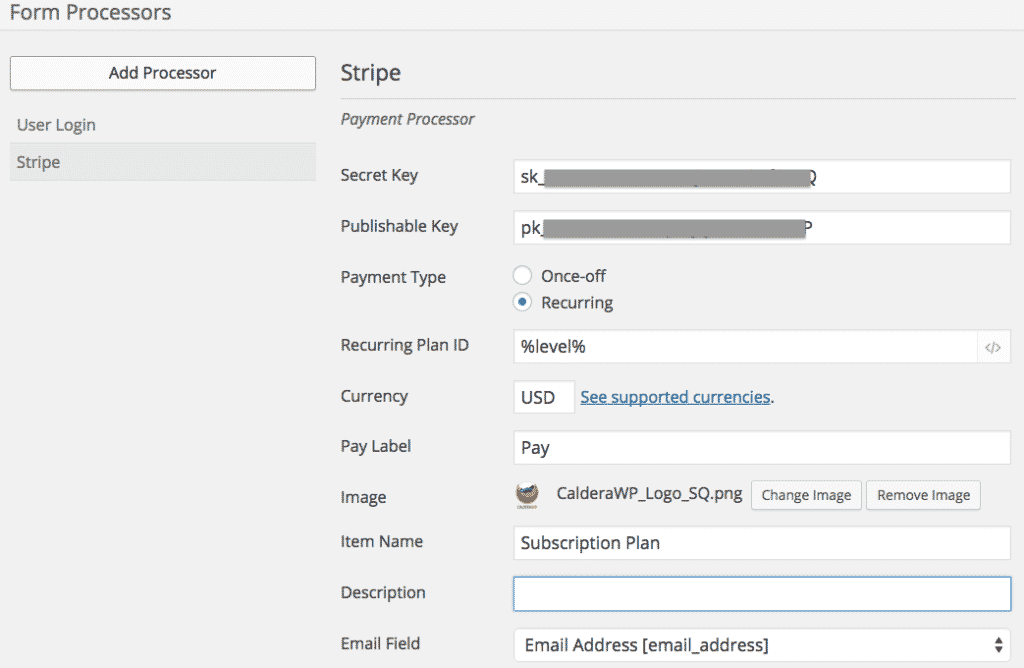 Create subscription plans with Stripe.